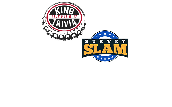 Survey Slam and King Trivia Logos